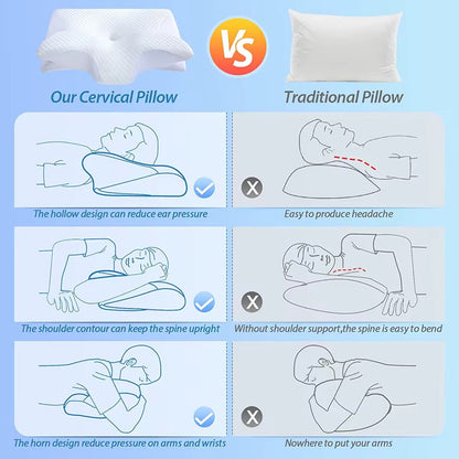 Ease & Thrive™ Memory Foam Cervical Pillow